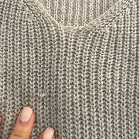 Seek the Label Grey V-Neck Cutout Sweater - Picture 3 of 7